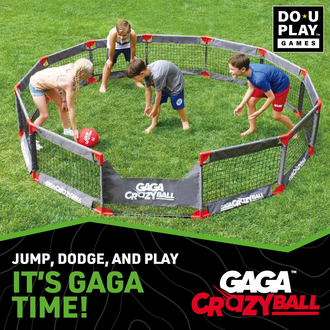 Gaga CrazyBall Outdoor Game Set – 10’ x 10’ Steel Gaga Pit Kit