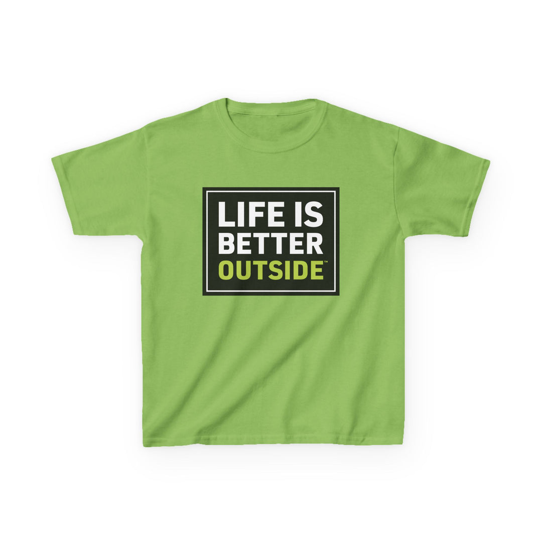 Kids Life is Better Outside Tee - Heavy Cotton T-Shirt for Outdoor Adventures