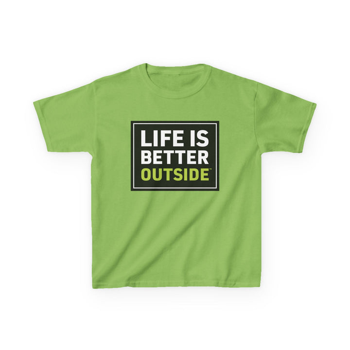 Kids Life is Better Outside Tee - Heavy Cotton T-Shirt for Outdoor Adventures