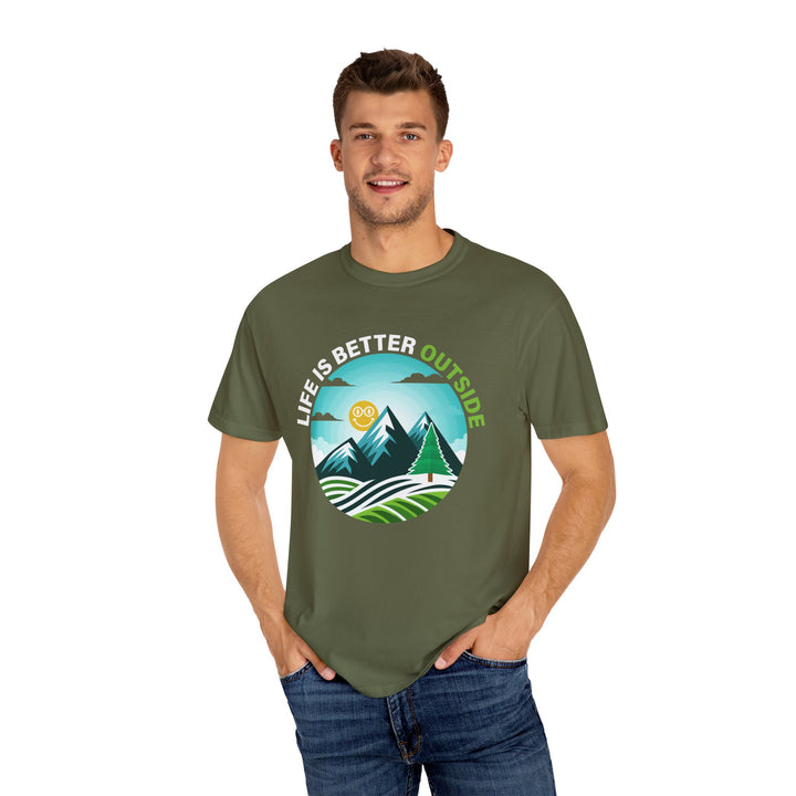 Life Is Better Outside Adult Unisex Garment-Dyed T-Shirt