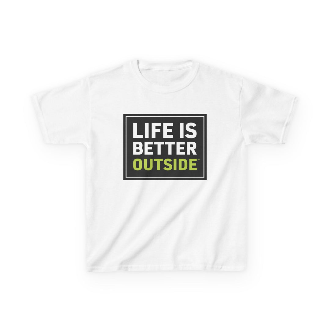 Kids Life is Better Outside Tee - Heavy Cotton T-Shirt for Outdoor Adventures