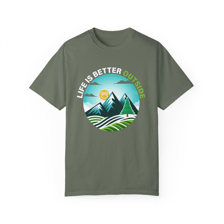Life Is Better Outside Adult Unisex Garment-Dyed T-Shirt