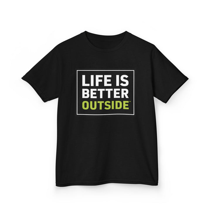 Kids Life is Better Outside Tee - Heavy Cotton T-Shirt for Outdoor Adventures