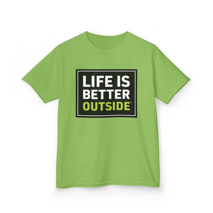 Kids Life is Better Outside Tee - Heavy Cotton T-Shirt for Outdoor Adventures
