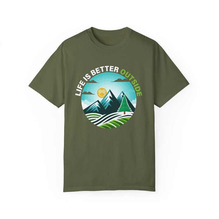 Life Is Better Outside Adult Unisex Garment-Dyed T-Shirt