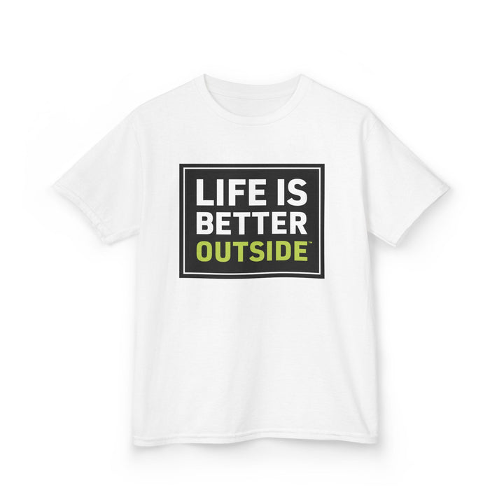 Kids Life is Better Outside Tee - Heavy Cotton T-Shirt for Outdoor Adventures