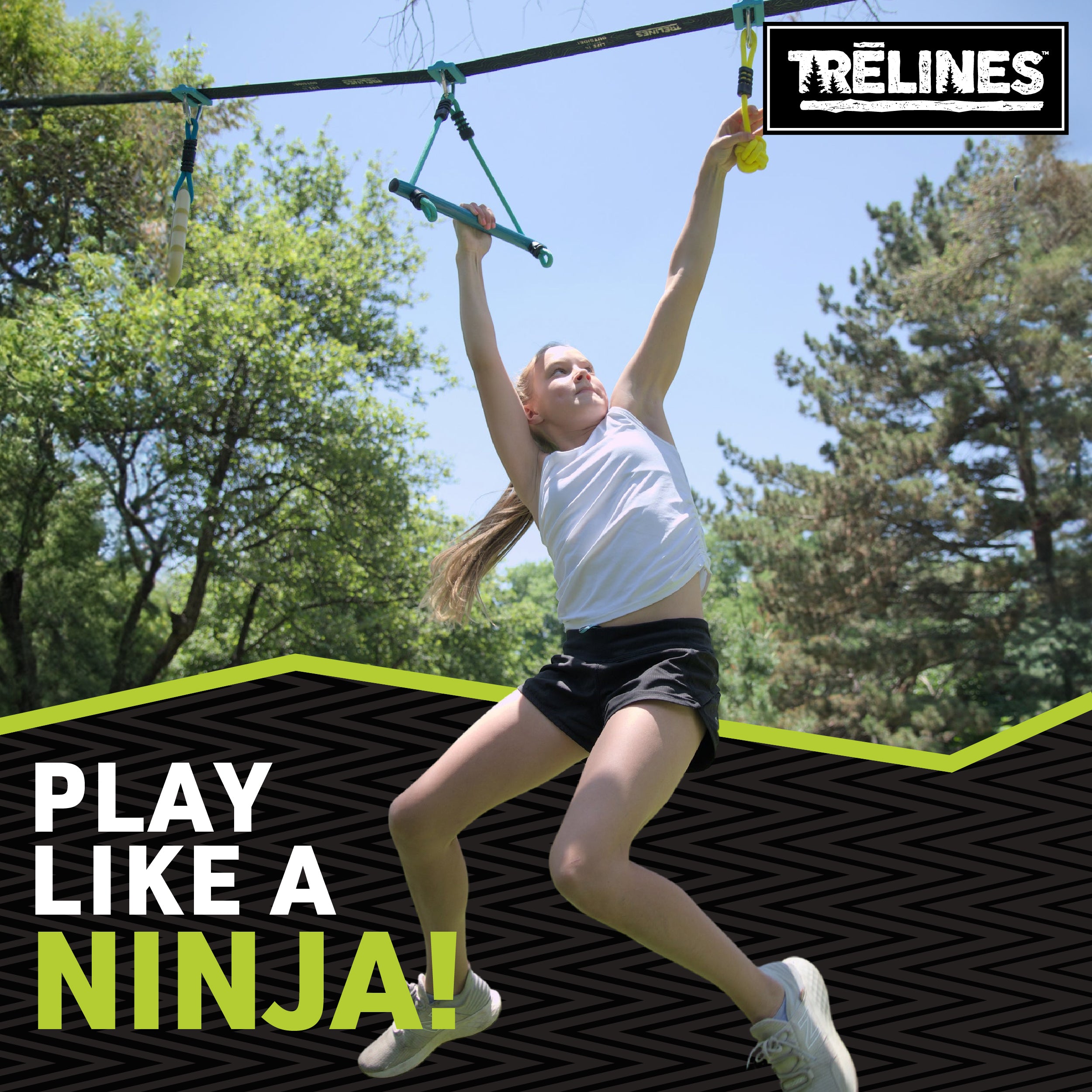 Ninja Adventure Line 36 ft. Slackline Obstacle Course, Ninja